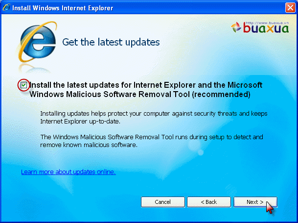 Instal latest updates