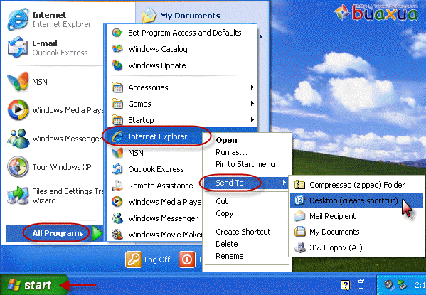 Desktop (create shortcut)