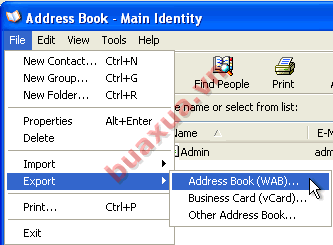 Address book export