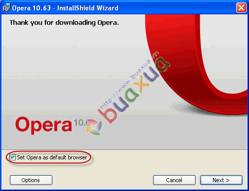 Cài đặt trình duyệt web Opera