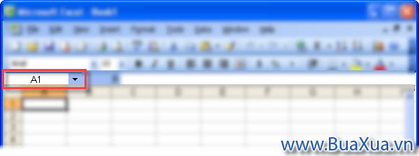 Name Box - Hộp tên của ô trong Excel 2003