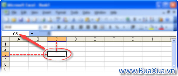 Cell - ô trong bảng tính Excel 2003