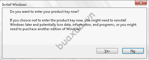 Không có mã số (Product key) của Windows Vista