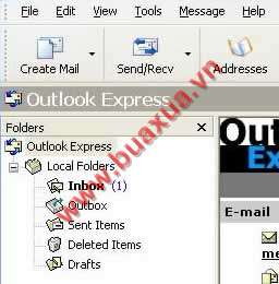 Màn hình chính của Outlook Express