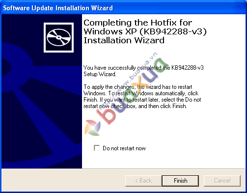 Cài đặt Microsoft Windows Installer hoàn tất 