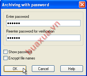 Nhập mật khẩu vào ô Enter password