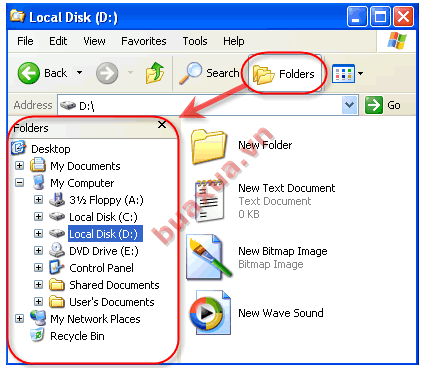Hiển thị cây thư mục trong Windows Explorer