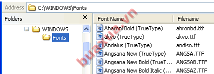 Thư mục chứa Font chữ trong Windows