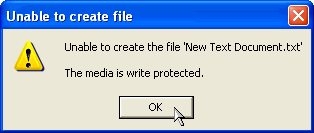 Unable to create the file