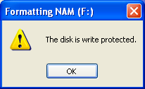 Disk Write Protected