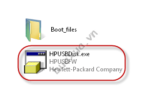 Chạy chương trình HPUSBDisk