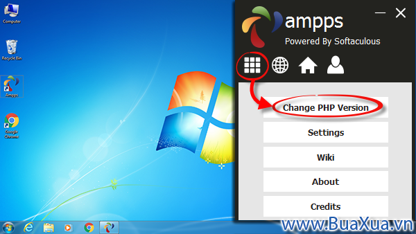Cách thay đổi phiên bản PHP trong AMPPS