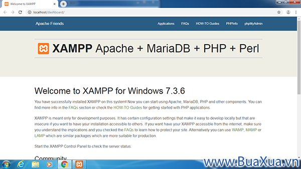 Cách truy cập vào trang web nằm trong thư mục Web Root của XAMPP