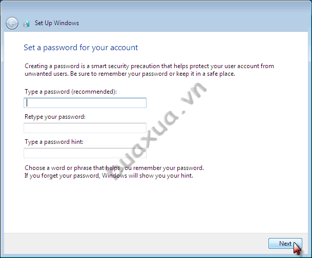 Đặt mật khẩu để ngăn không cho người khác truy cập vào Windows