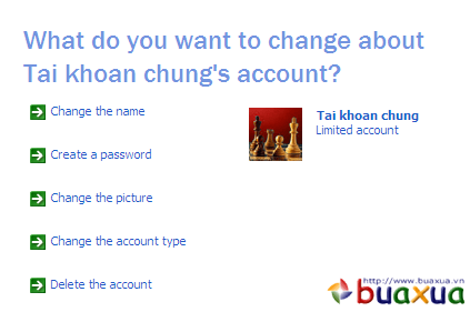 Change an account