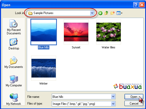 Chọn hình ảnh cho tài khoản Windows
