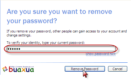 Xóa mật khẩu đăng nhập Windows