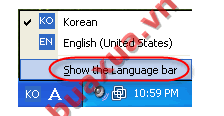 Show the Language bar
