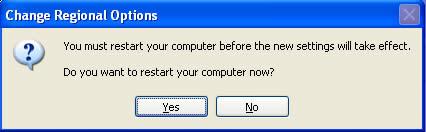 Nhấn Yes để khởi động lại Windows 