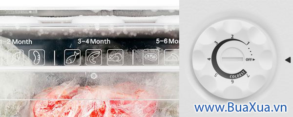 Nếu tủ lạnh bị đóng tuyết hãy rã đông bằng cách giảm độ lạnh hoặc tắt tủ lạnh