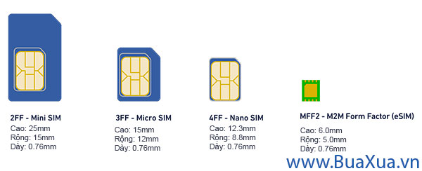 Các loại thẻ SIM của điện thoại di động