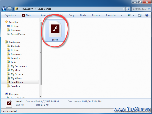 Biểu tượng của các tập tin Flash thay đổi theo chương trình Adobe Flash Player