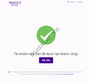 Tài khoản Yahoo! Mail đã được tạo thành công mà không cần xác nhận bằng điện thoại di động