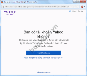 Tạo tài khoản Yahoo! Mail từ tài khoản Google