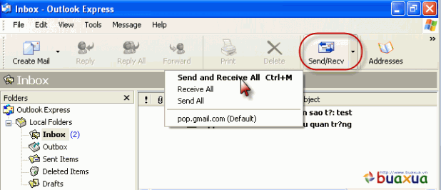 Dùng Outlook Express để gửi và nhận thư Gmail