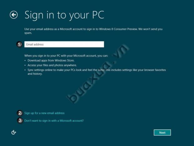 Chọn tài khoản để đăng nhập vào Windows 8
