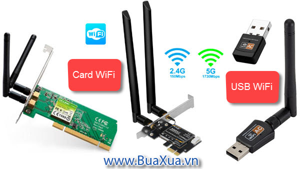 Lắp thêm Card WiFi hoặc USB WiFi để kết nối mạng Internet không dây